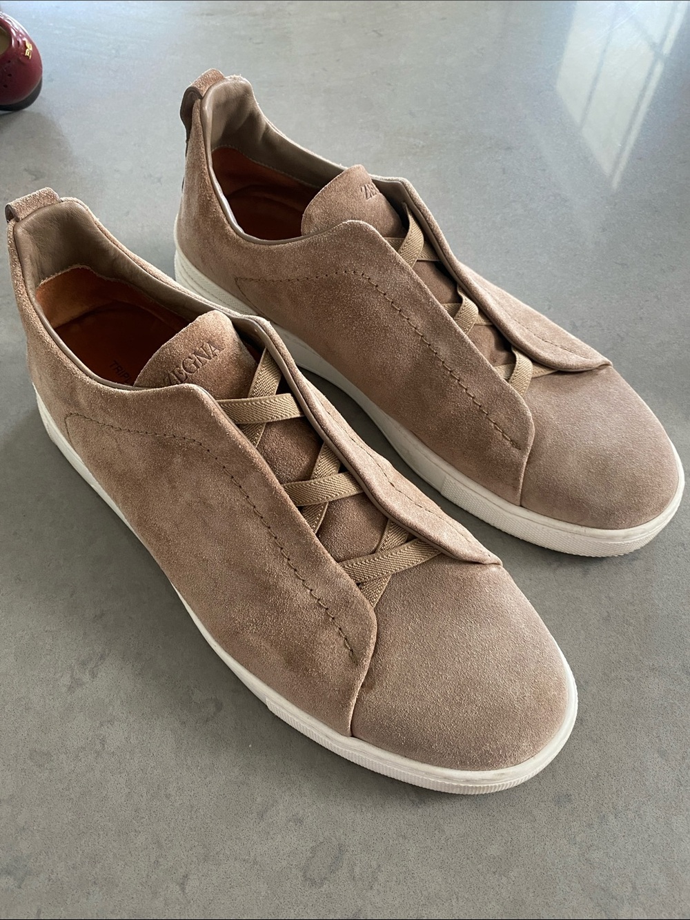Zegna Men's Suede Triple Stitch Sneakers size 12
